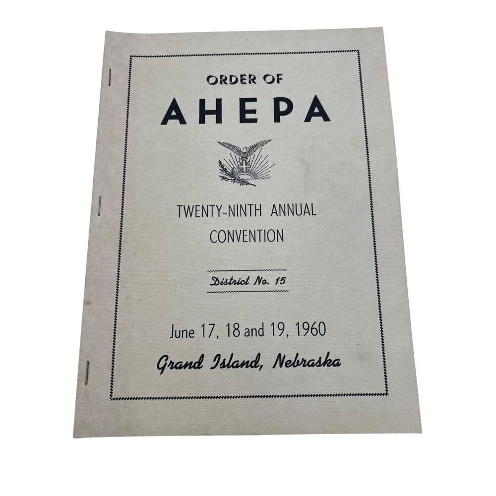 1960 Order of AHEPA 29th Annual Convention Booklet Grand Island NE Vintage Ads